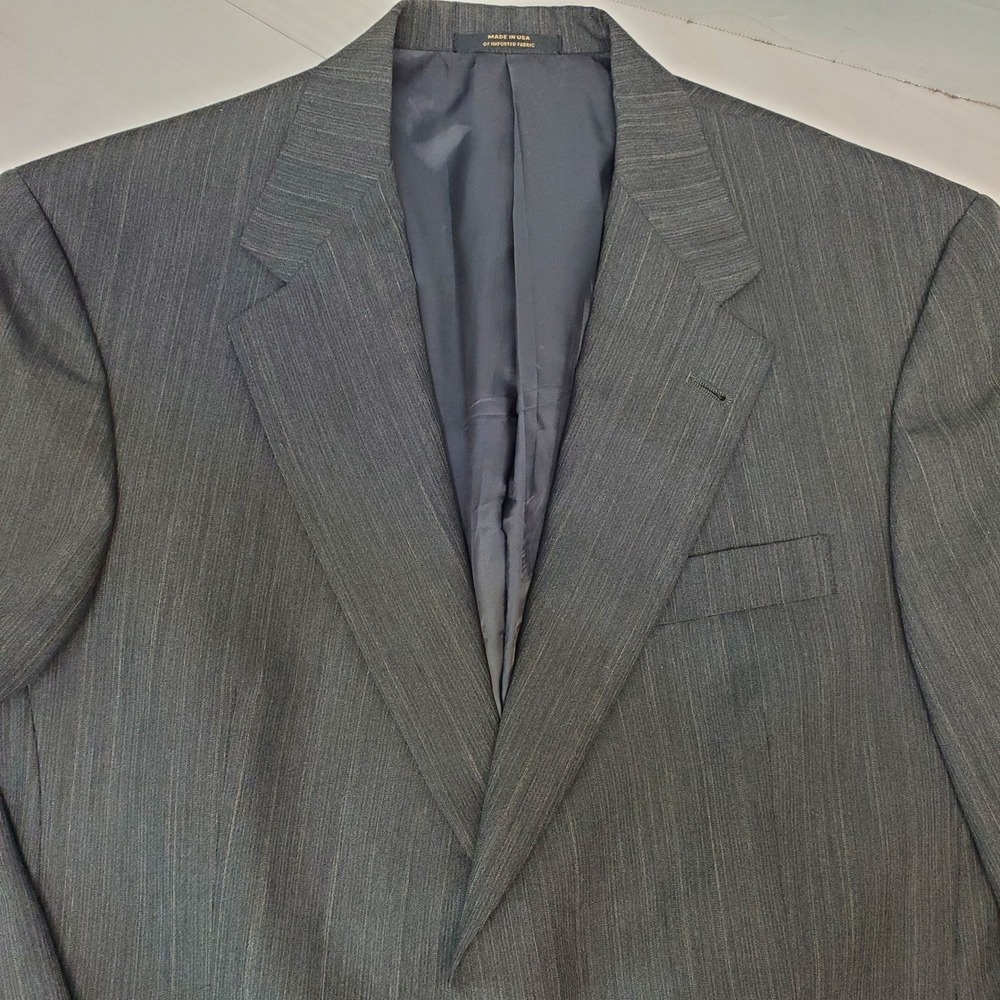 Hart Schaffner Marx Dillard's Charcoal Gray Textured Blazer 40R Sophisticated
